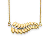 14K Yellow Gold Yellow Fern Necklace with 17 inch Chain
